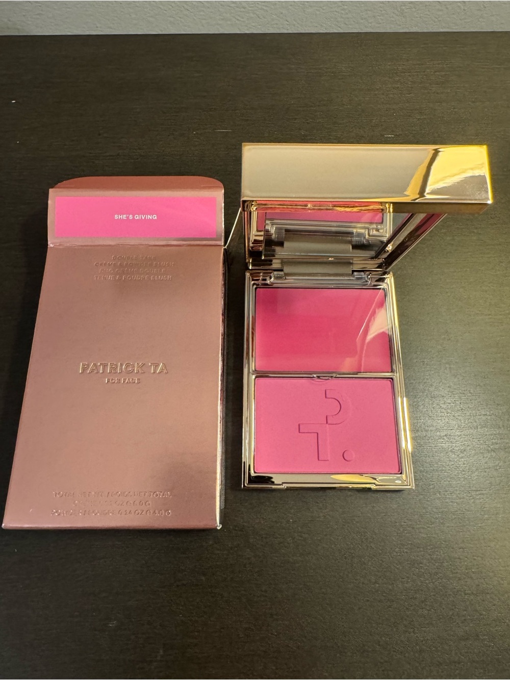 Patrick Ta Major Double-Take Creme & Powder Blush Duo She’s Giving Full Size NIB